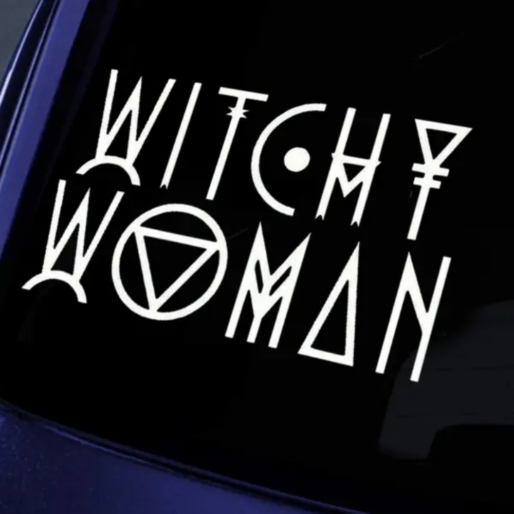 WITCHY WOMAN white large decal